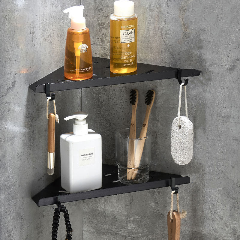 Floating Triangle Black Shelf